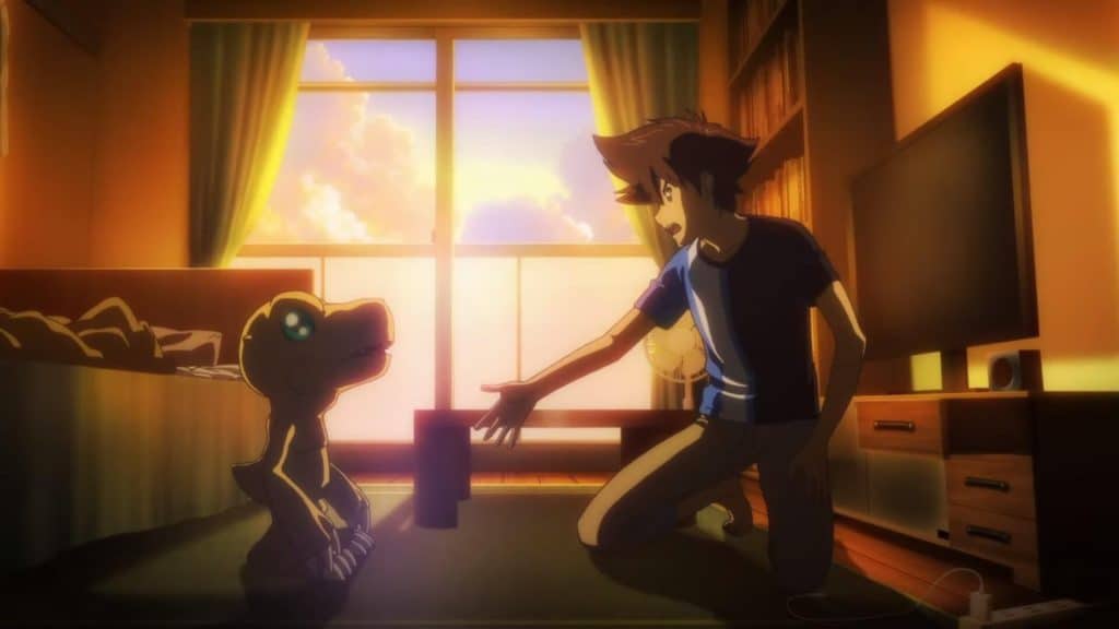 Taichi e Agumon, no filme Digimon Adventure Last Evolution Kizuna