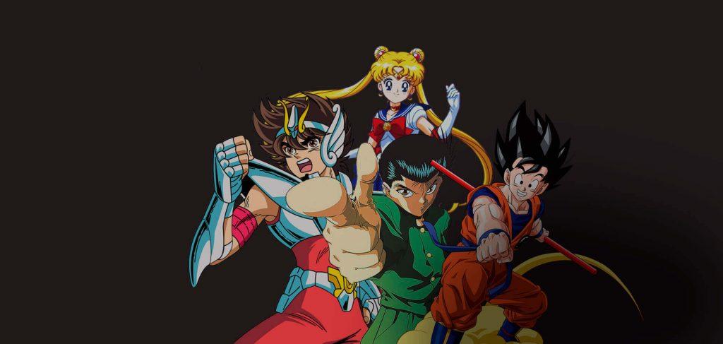 Personagens icônicos dos animes. Seya, Yusuke, Goku...