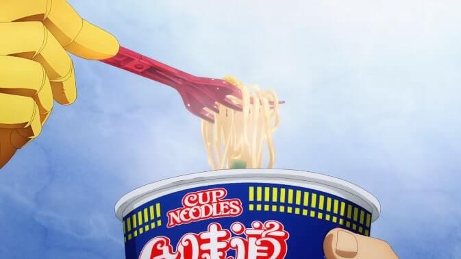 Cup Noodles com garfo, em SAO
