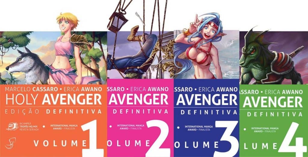 Edição-Definitiva-de-Holy-Avenger, os 4 volumes listados