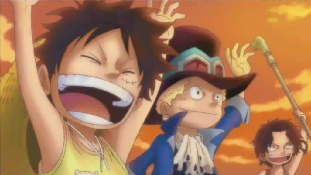 Elenco de One Piece (Luffy, Sabo e Ace) como crianças (1)