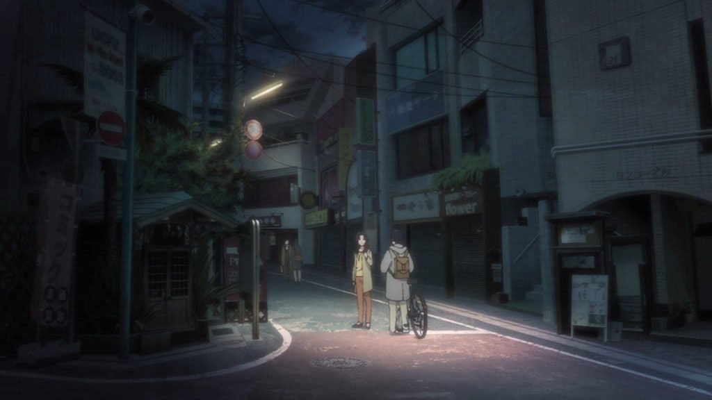 Background anime Yesterday wo Utatte escurecido com protagonistas ao centro