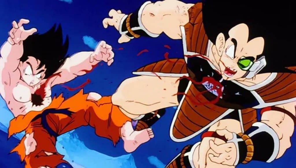 Dragon Ball sem censura com Goku e Raditz