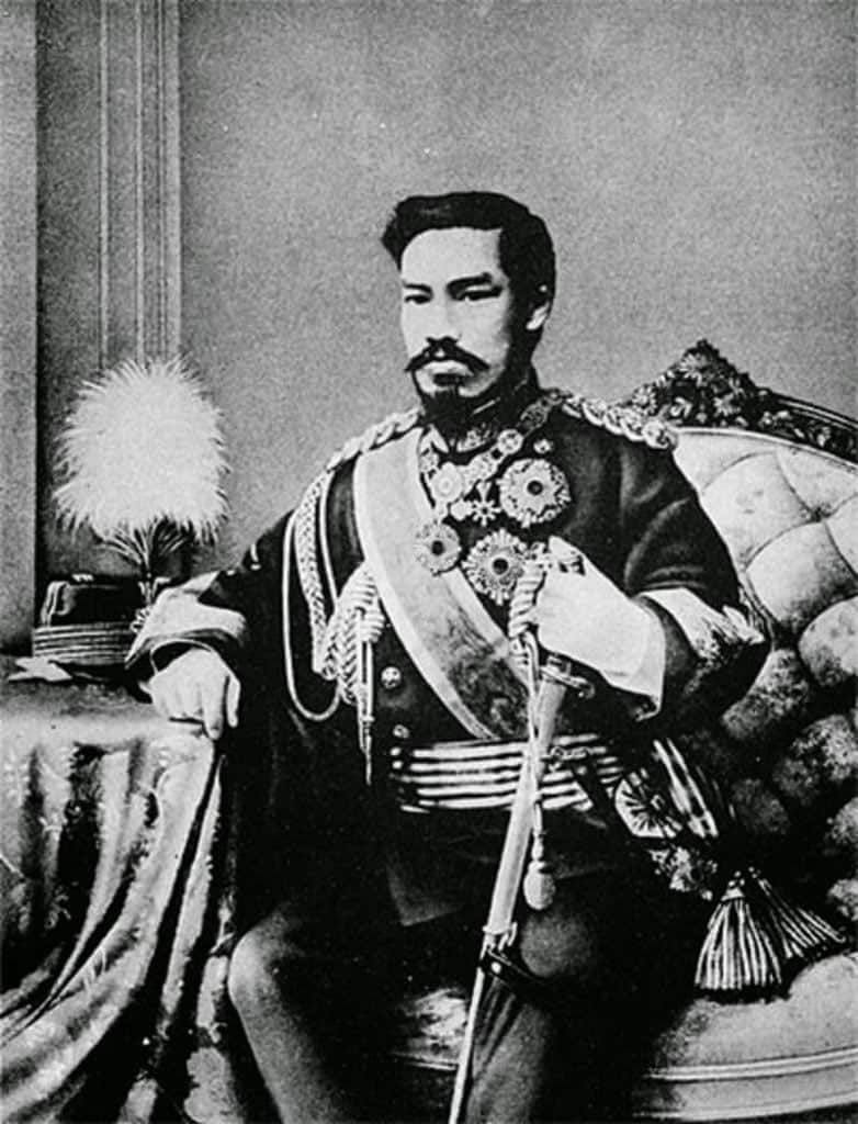 Imperador Meiji foto em preto e branco