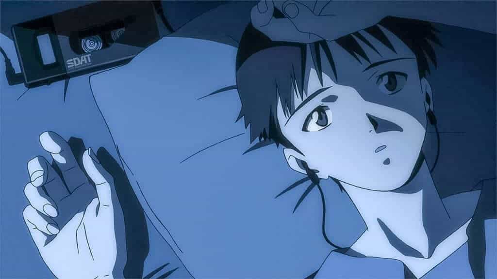 Temporada de verao de animes comprometida com Shinji triste na cama