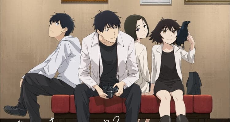Yesterday-wo-Utatte-visual promocional do anime com personagens sentados num sofá