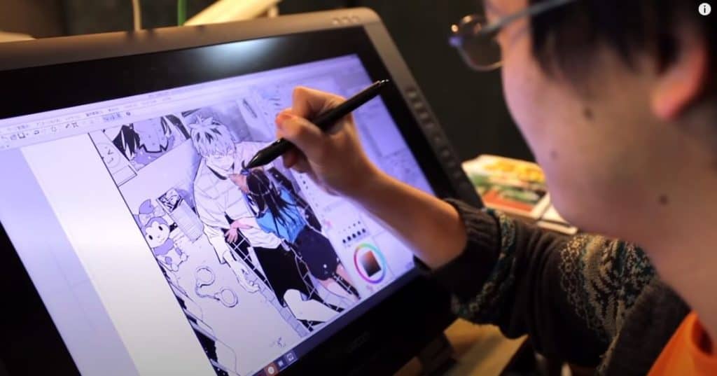 Reiji desenhando Rent a Girlfriend