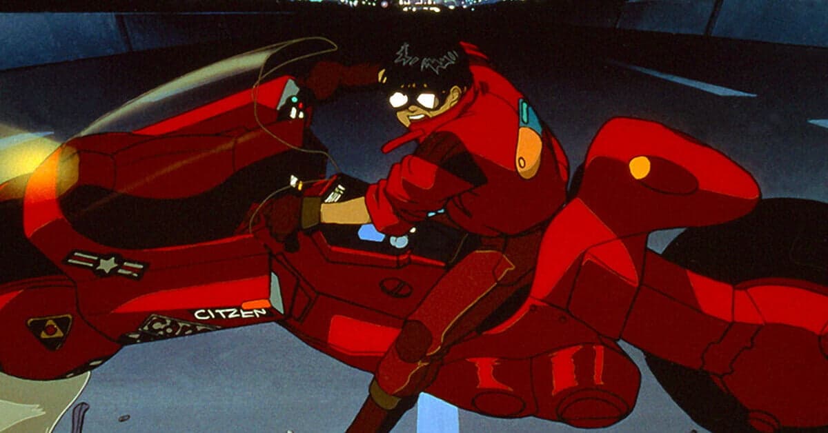 Akira foto do filme com protagonista numa moto