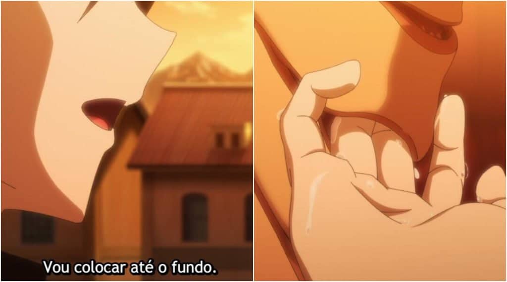 cena de ecchi Monster Musume no Oishasan