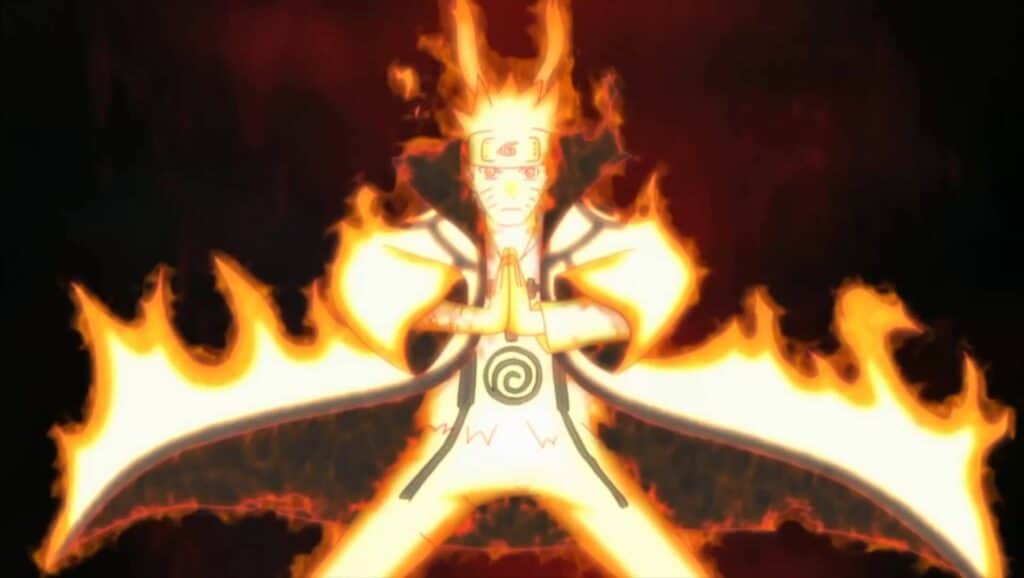 Tranformação do Naruto nove caudas