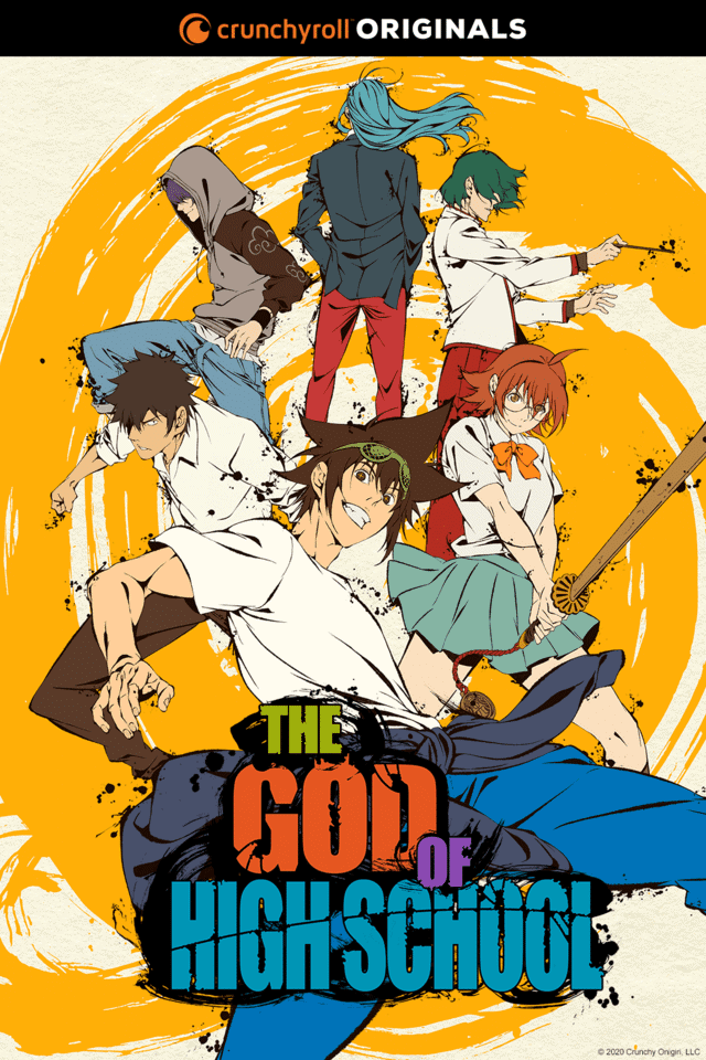 Personagens de The god of high school em suas poses para o poster