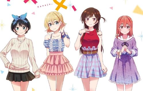 anime Rent-a-Girlfriend e suas personagens principais