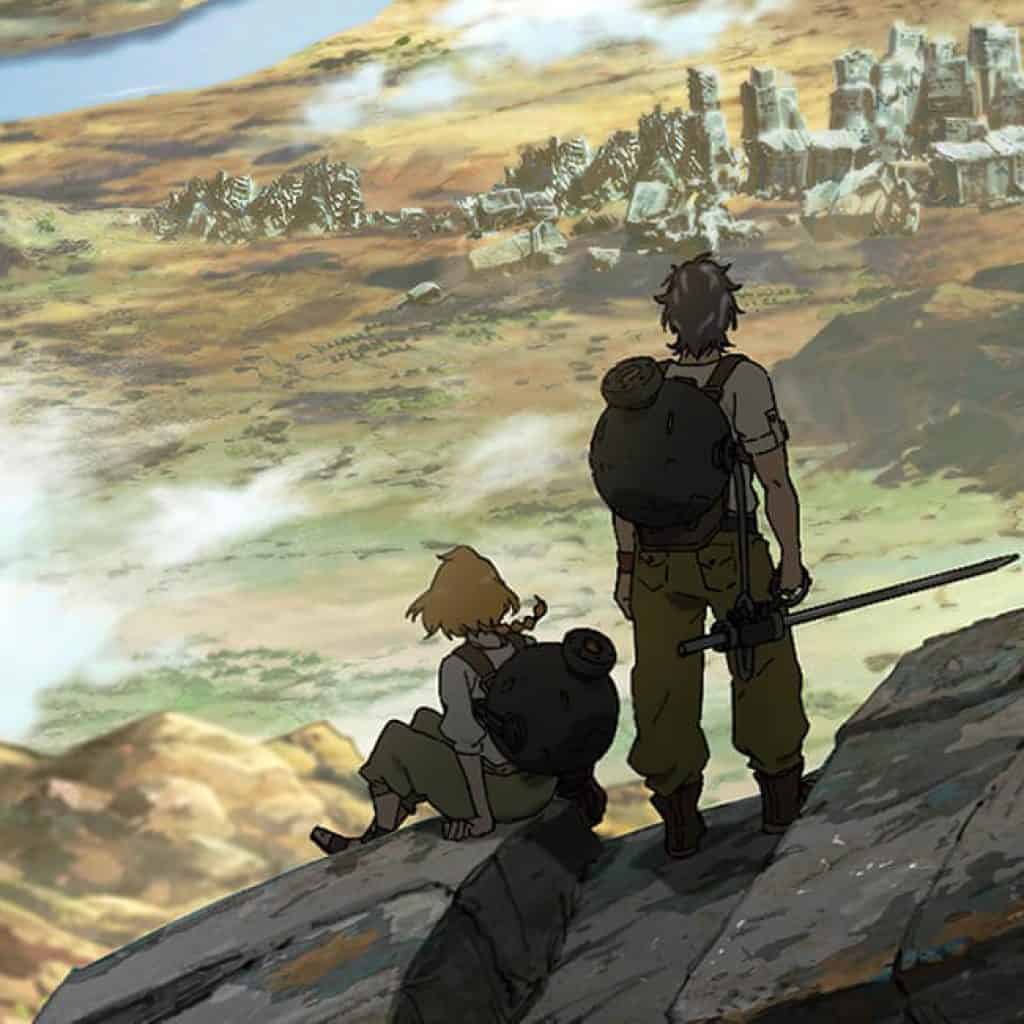 crítica deca denca - Os 2 personagens aparecem olhando para o horizonte do universo de deca-dence