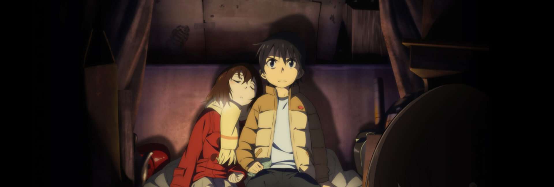 personagens de erased crianças sentados juntos