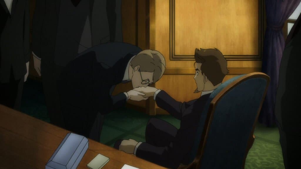 nero vanetti sentado recebendo um beijo na mão de seu irmão barbero em 91 days