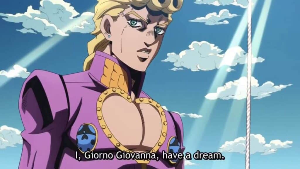 giorno giovanna falando que tem um sonho