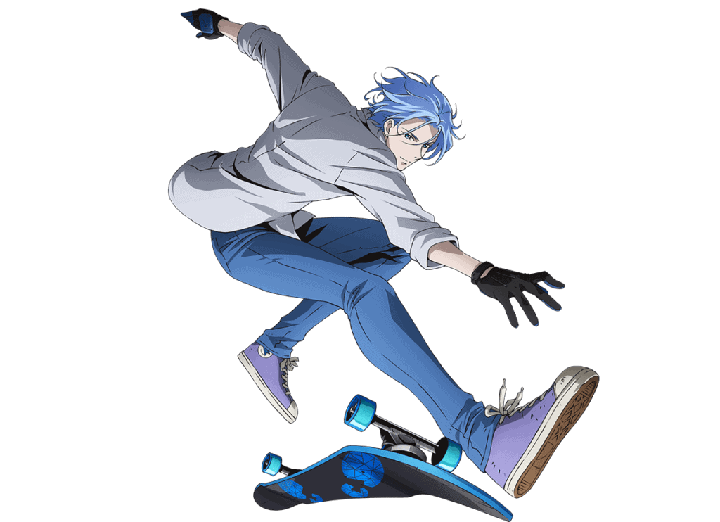Langa fazendo uma manobra no seu skate