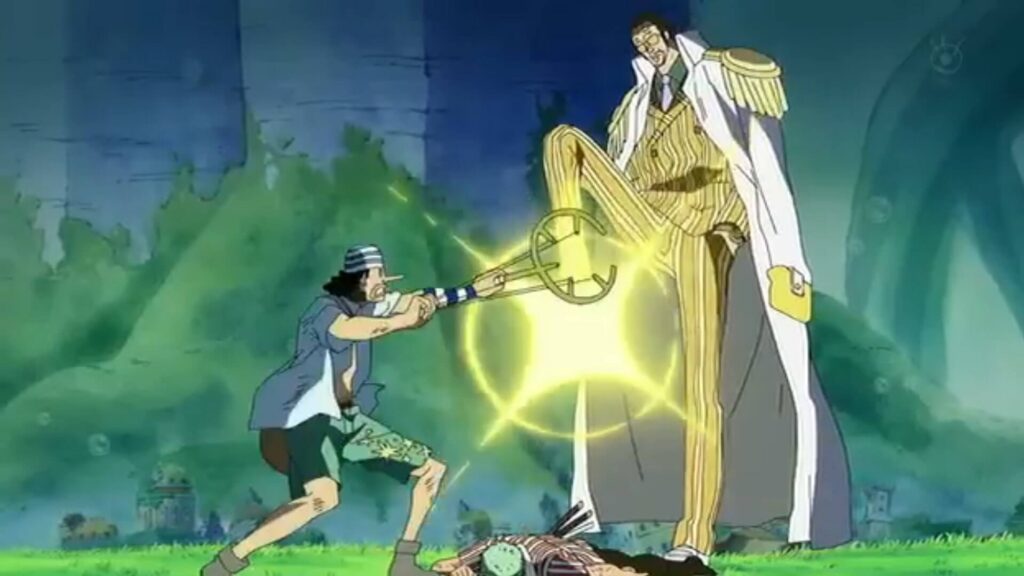 Usopp tentando salvar Zoro no filler de one piece