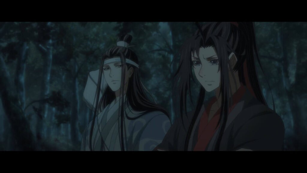 Imagem do donghua com Wangji e Wuxian