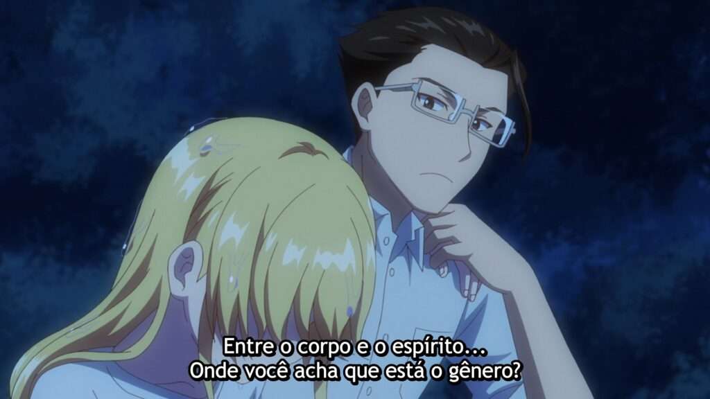 Jinguuji e Tachibana discutindo sobre genero Fantasy Knockout