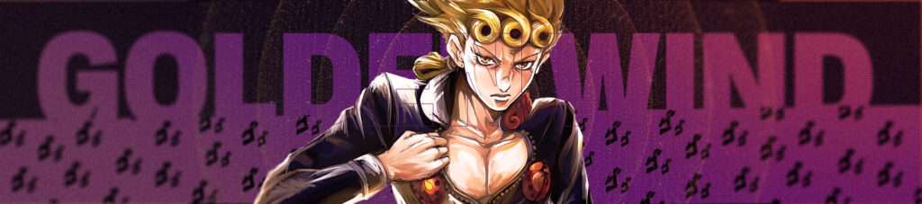 giorno giovana de jojo segurando a camiseta