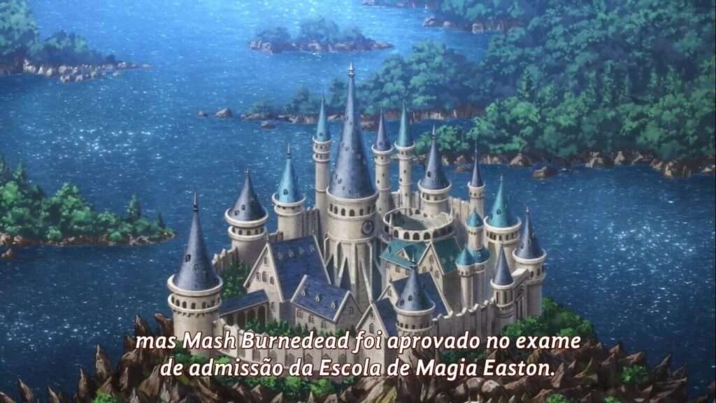 imagem do castelo da escola de magia vista de cima